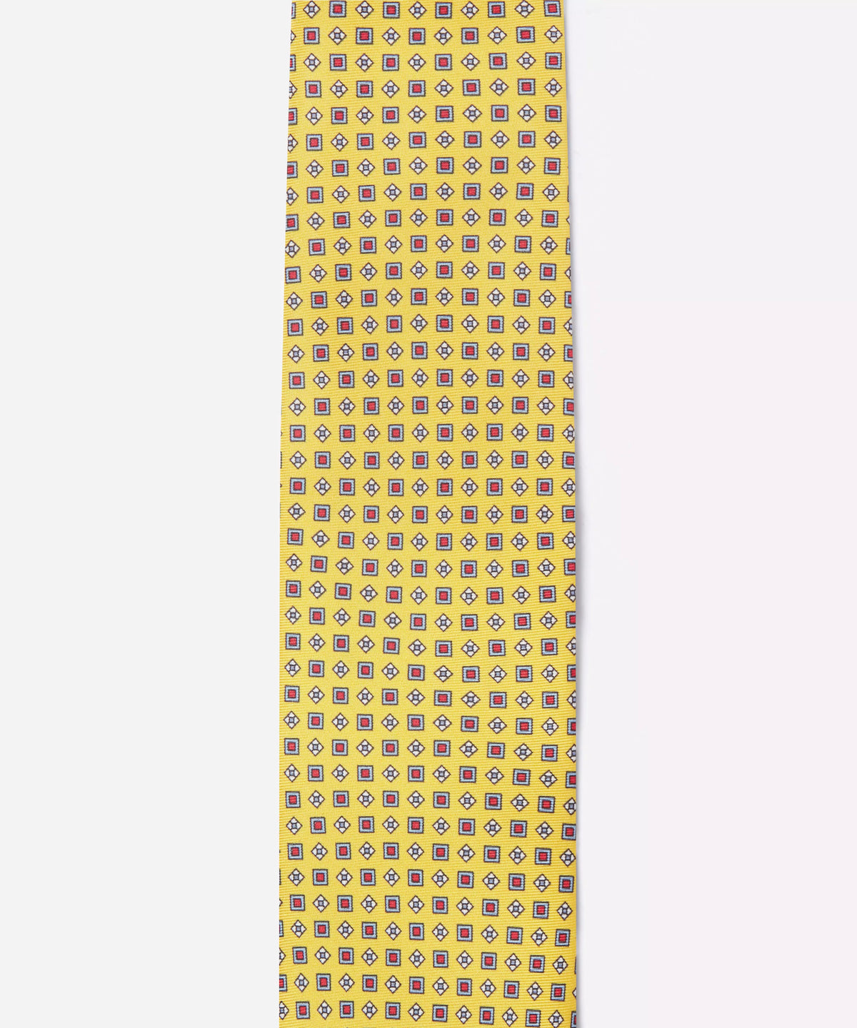 Yellow & Blue Small Biscuit Motif Silk Printed Tie
