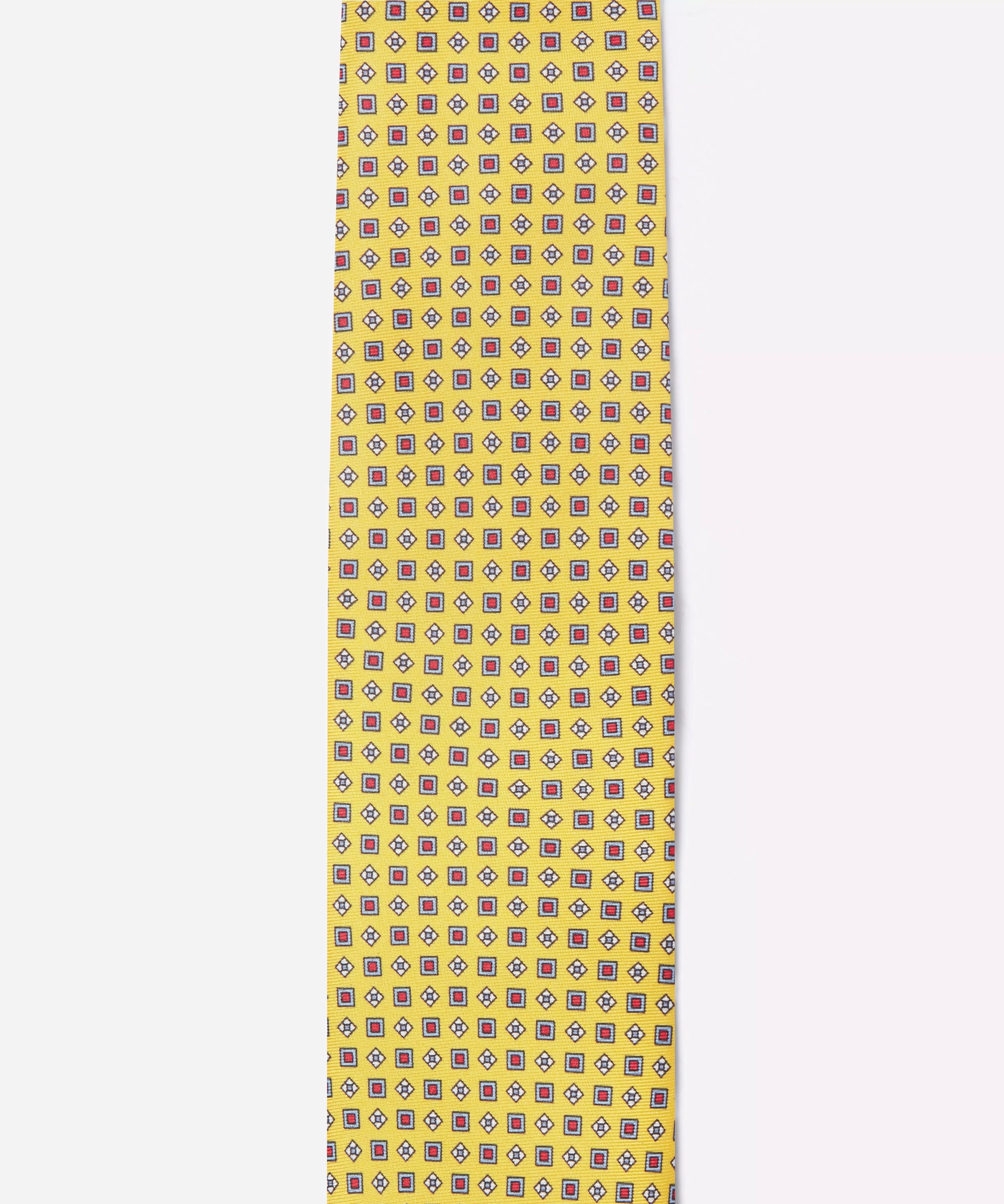 Yellow & Blue Small Biscuit Motif Silk Printed Tie