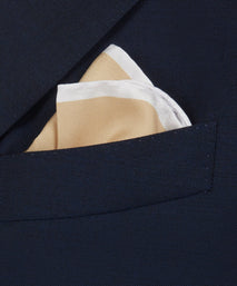Deep Yellow & Neutral Silk Twill Woven Pocket Square