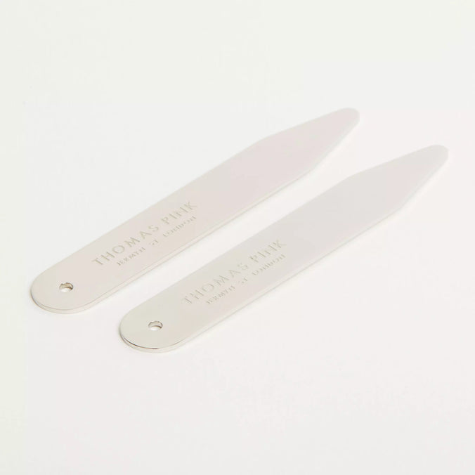 Silver Thomas Pink Collar Stays