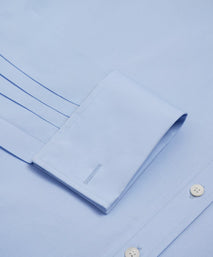 Pale Blue Tailored Fit Double Cuff Ramses Poplin Formal Shirt