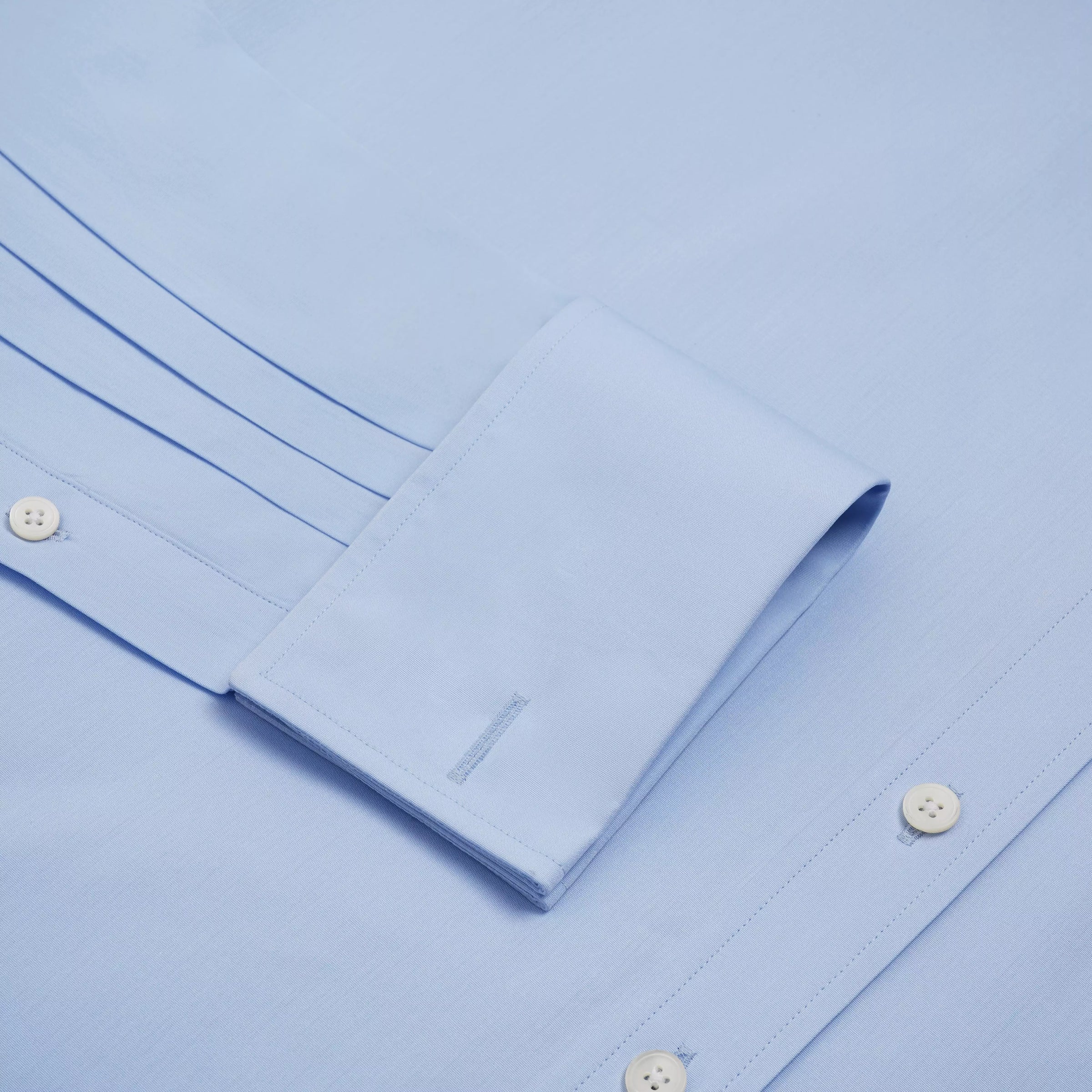Pale Blue Tailored Fit Double Cuff Ramses Poplin Formal Shirt