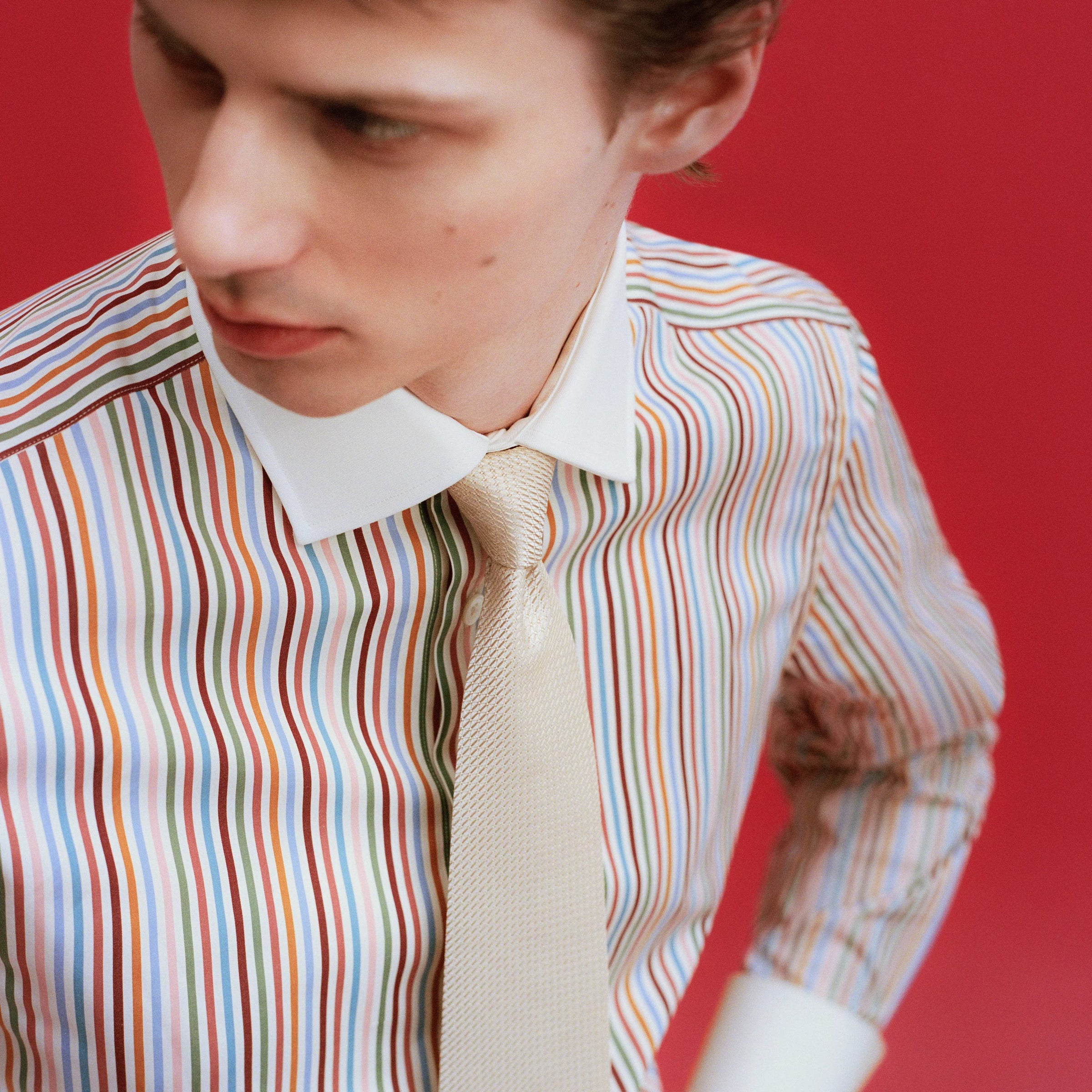 Multicolour Tailored Fit Multi Bengal Stripe Formal Shirt