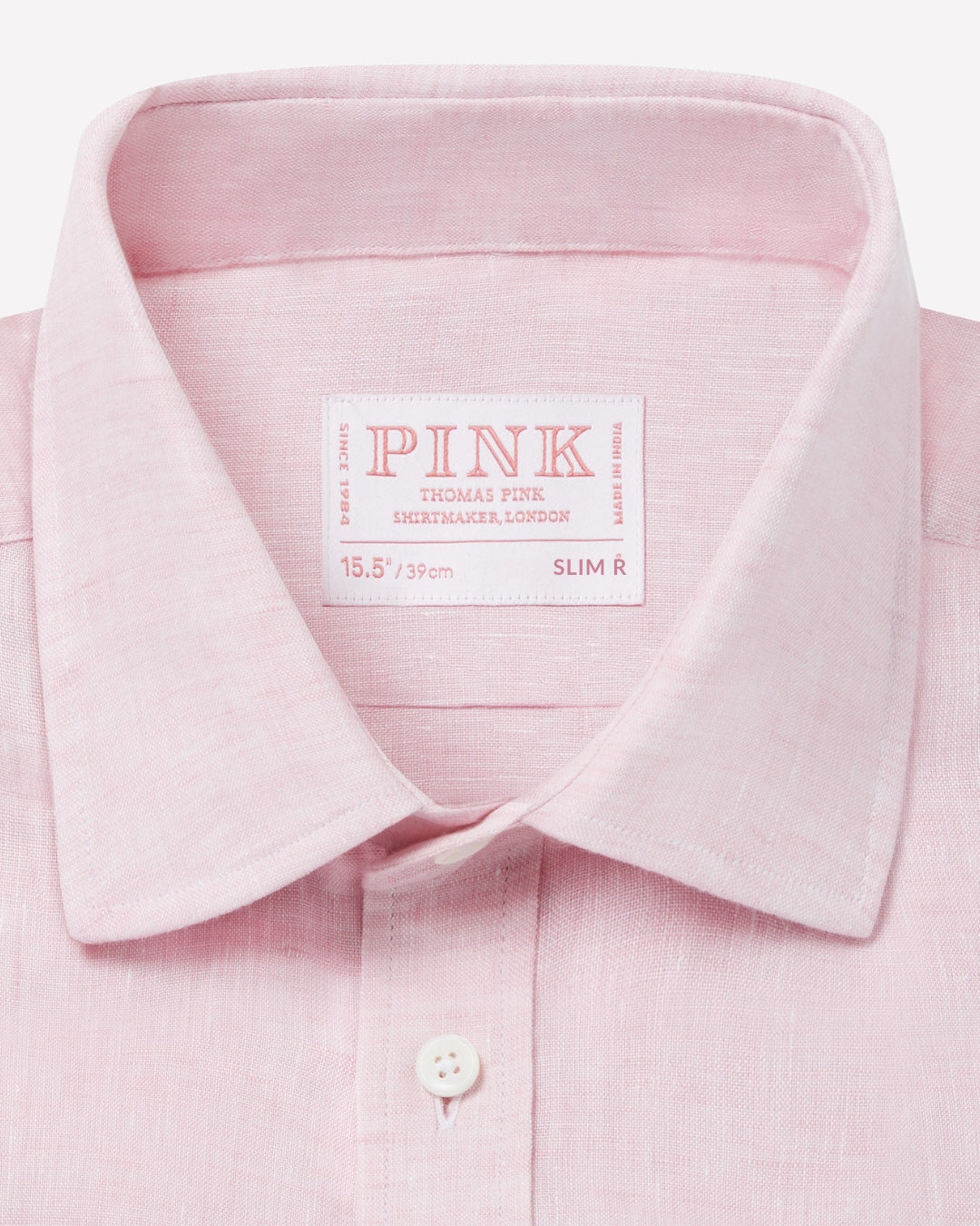 Pale Pink Slim Fit Essential Linen Formal Shirt