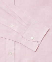 Pale Pink Classic Fit Essential Linen Formal Shirt