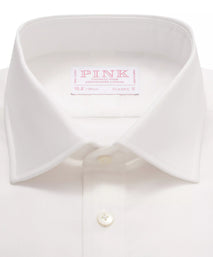 White Classic Fit Double Cuff Cotton Oxford Formal Shirt