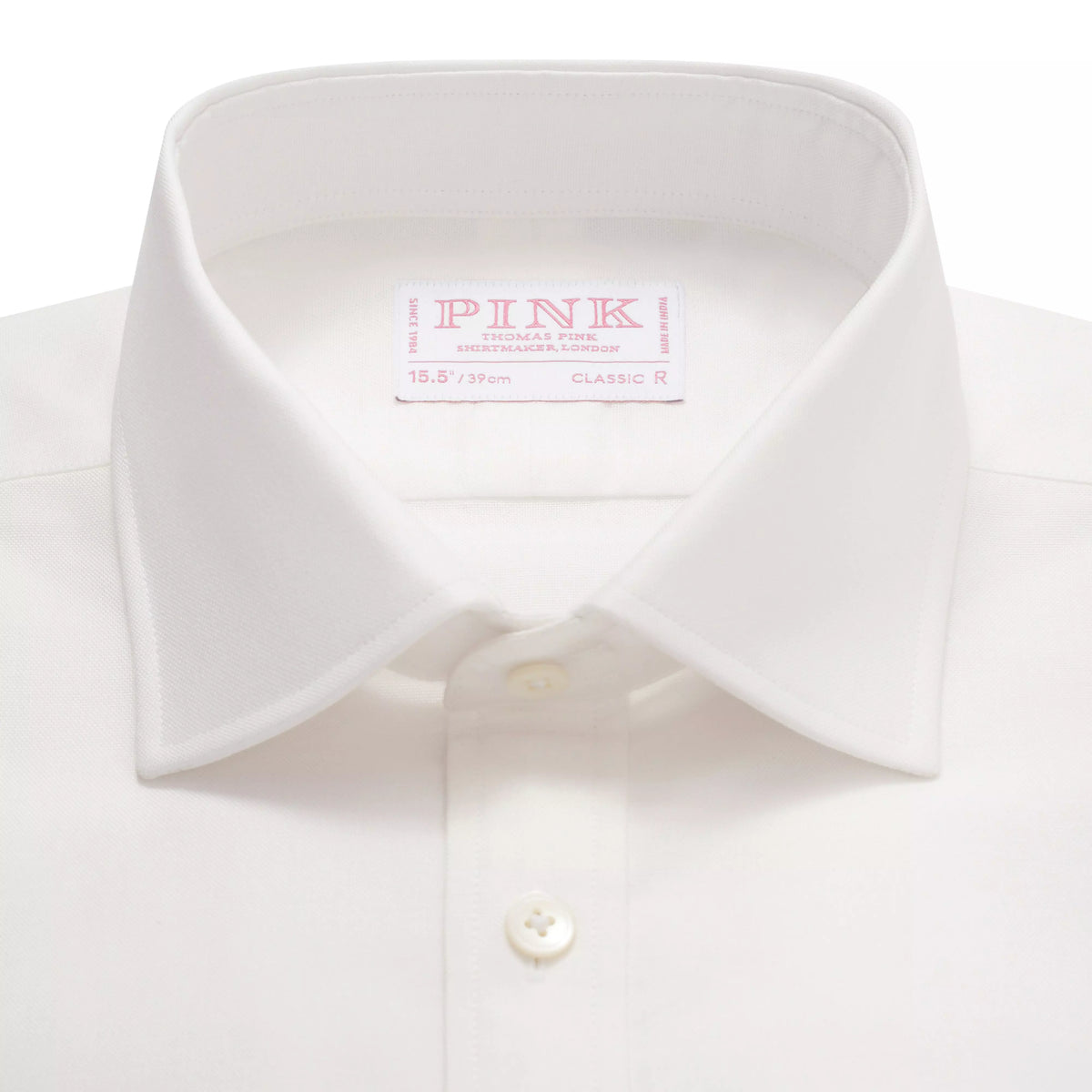 White Classic Fit Double Cuff Cotton Oxford Formal Shirt
