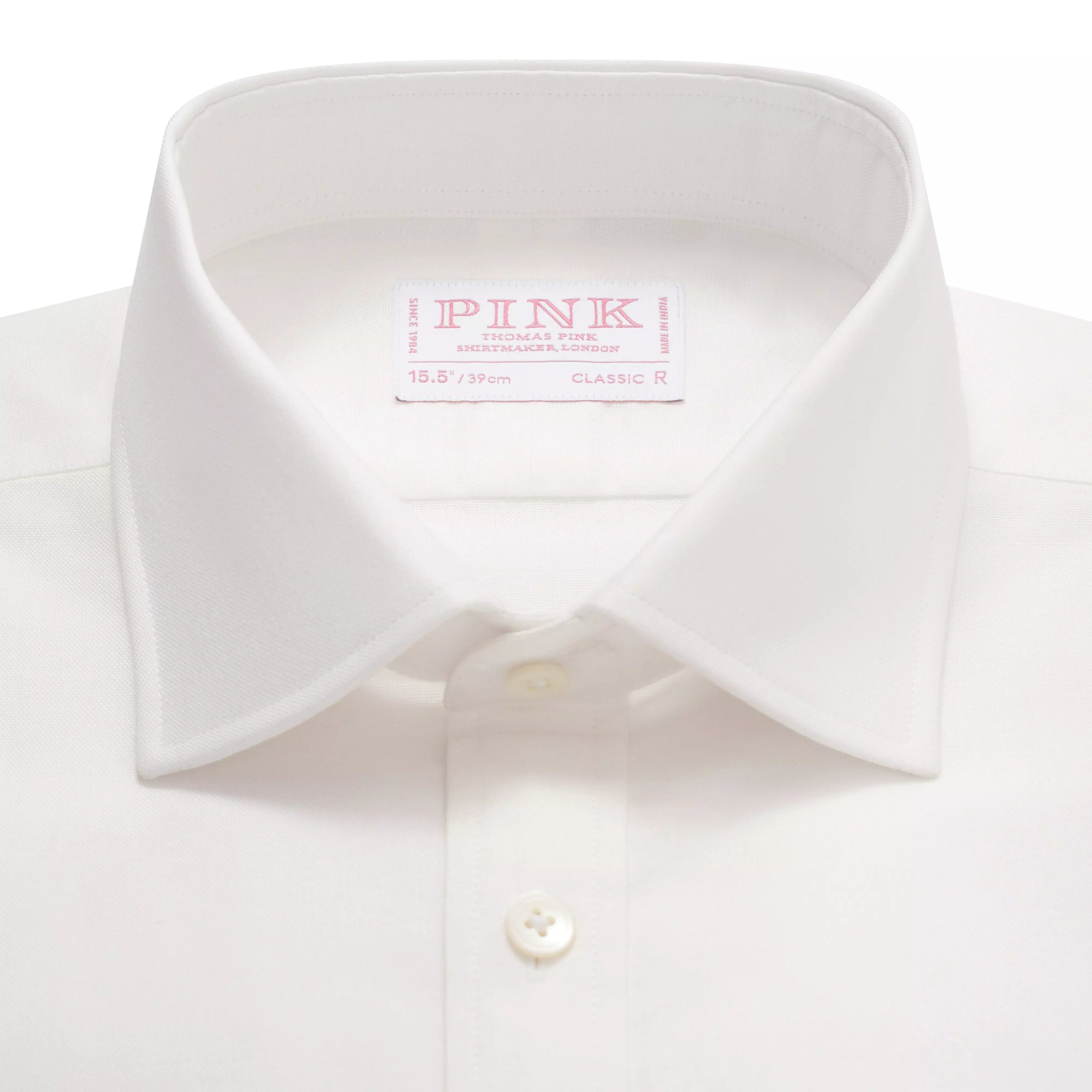 White Classic Fit Double Cuff Cotton Oxford Formal Shirt