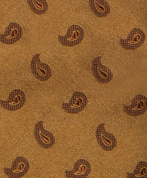 Mustard Yellow Paisley Motif Silk Woven Tie