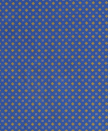 Blue & Yellow Small Biscuit Motif Silk Printed Pocket Square