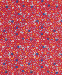 Red & Blue Small Floral Silk Printed Pocket Square
