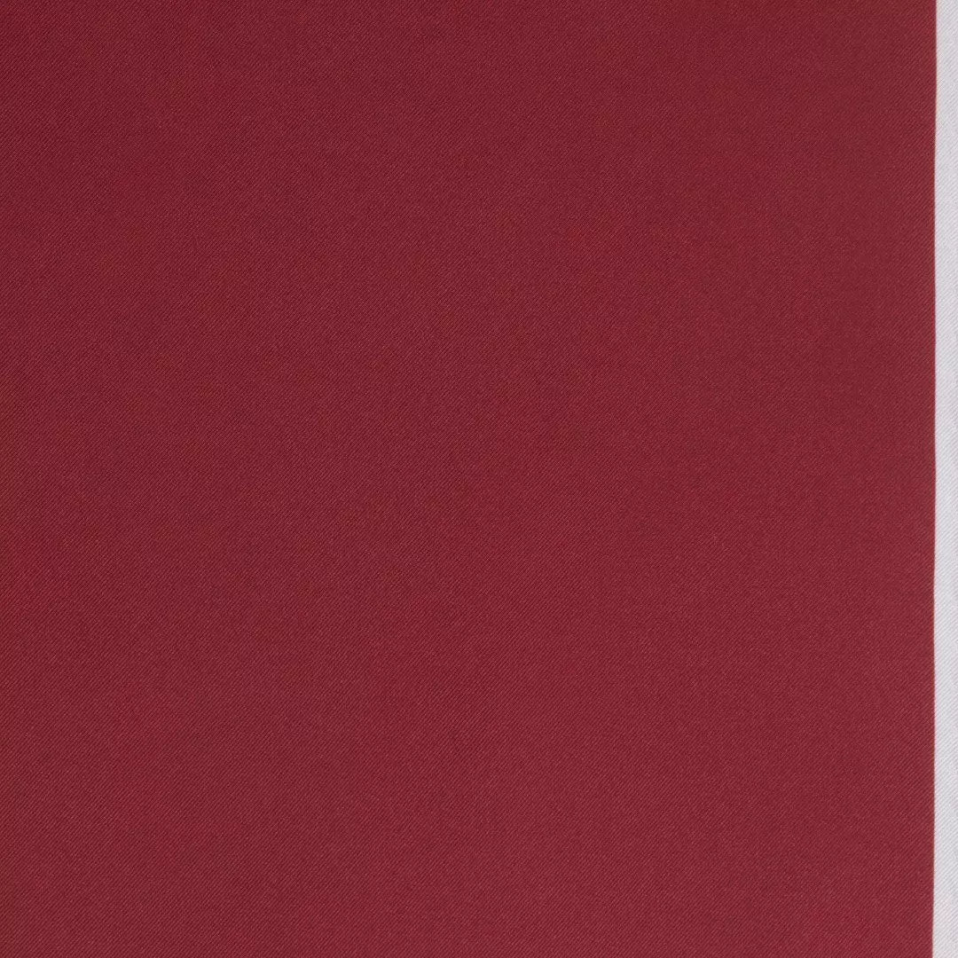 Burgundy Red & Grey Silk Twill Woven Pocket Square